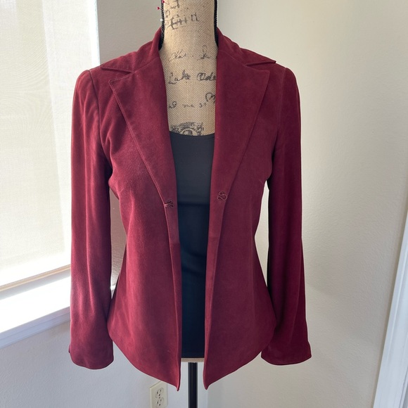 Lafayette 148 New York Jackets & Blazers - LAFAYETTE 148 Genuine Leather/Suede Jacket. Rich burgundy color. Size 6.